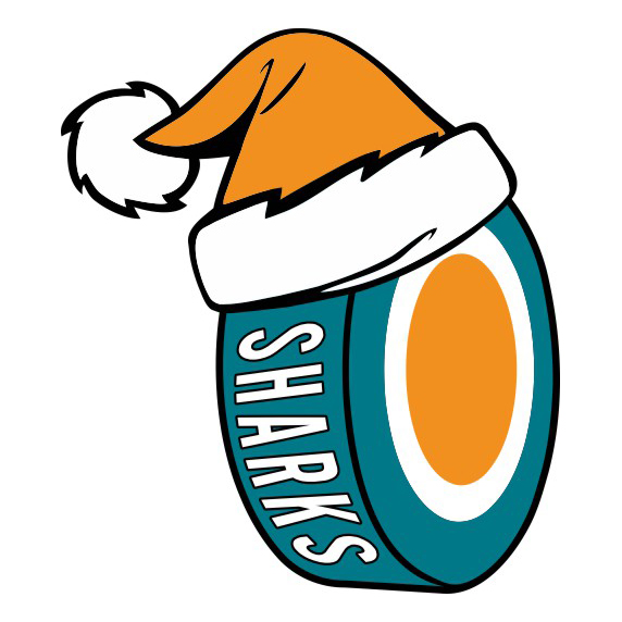 san jose sharks Hockey ball Christmas hat logo iron on paper